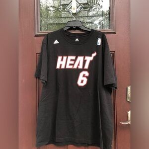 Adidas Lebron James Miami Heat #6 Jersey T-Shirt